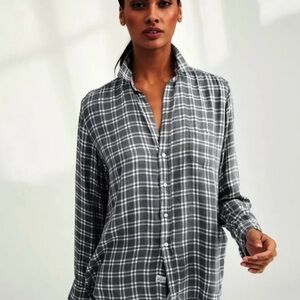 Frank & Eileen Gray and White Plaid Shirt
